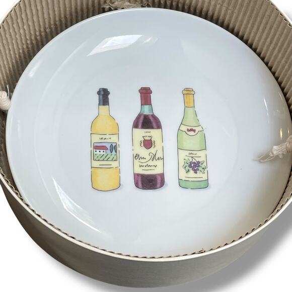 Vintage 2001 Nancy Green Boston Warehouse 6" Wine Cheese Appetizer Ceramic Set 4 - Picture 6 of 12